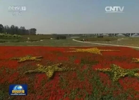 石家庄滹沱河“花式”迎国庆 景象壮观登新闻联播